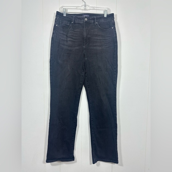 NYDJ Pants - NYDJ Relaxed Straight Leg Black Jeans Womens Size 10 Denim Stretch